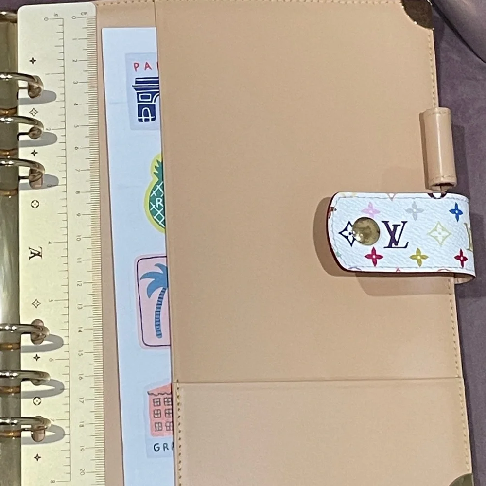 Rare Louis Vuitton White Multicolor Monogram GM Agenda Cover